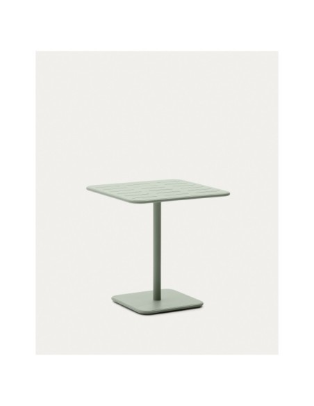 Mesa de exterior Brai de acero galvanizado turquesa 70 x 70 cm - Kave Home