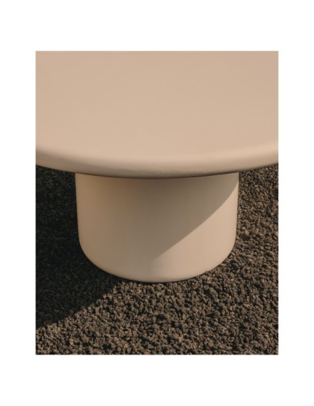 Mesa redonda Canaret de cemento con acabado blanco brillante Ø 152 cm - Kave Home