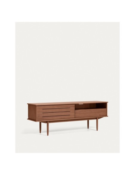 Mueble TV Carolin 1 puerta y 1 cajón de chapa de nogal 180 x 63,5 cm - Kave Home