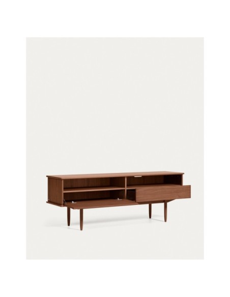 Mueble TV Carolin 1 puerta y 1 cajón de chapa de nogal 180 x 63,5 cm - Kave Home