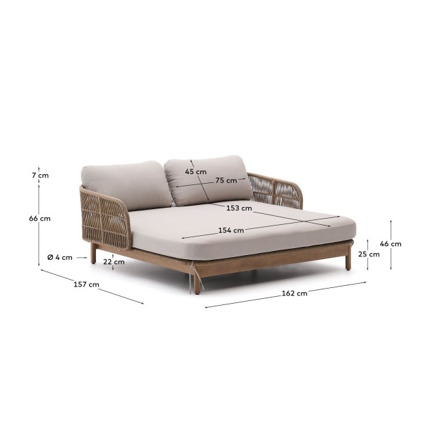 Tumbona doble Catalina de cuerda...