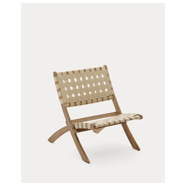 Sillón plegable Chabeli madera maciza acacia y cuerda crema FSC 100% - Kave Home
