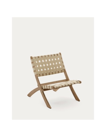 Sillón plegable Chabeli madera maciza acacia y cuerda crema FSC 100% - Kave Home
