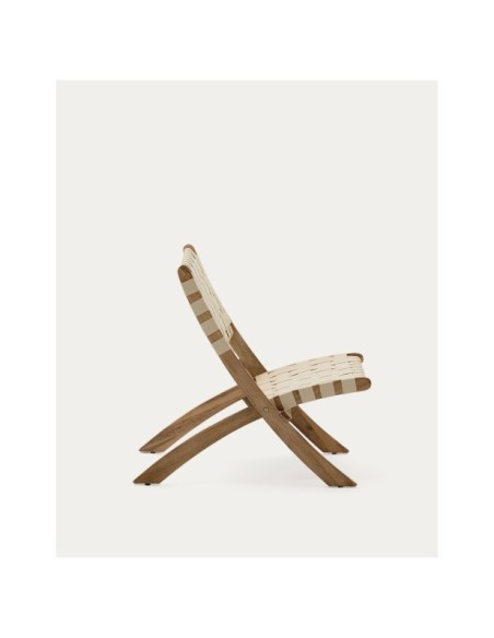 Sillón plegable Chabeli madera maciza acacia y cuerda crema FSC 100% - Kave Home
