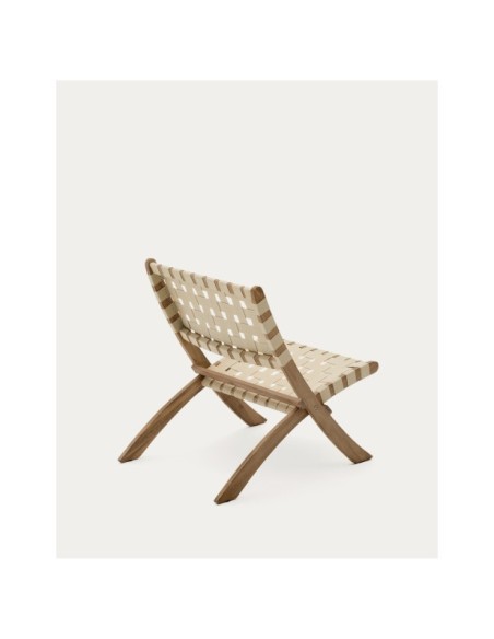 Sillón plegable Chabeli madera maciza acacia y cuerda crema FSC 100% - Kave Home