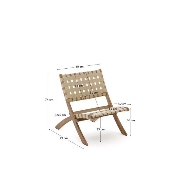 Sillón plegable Chabeli madera maciza... Sillón plegable Chabeli madera maciza...