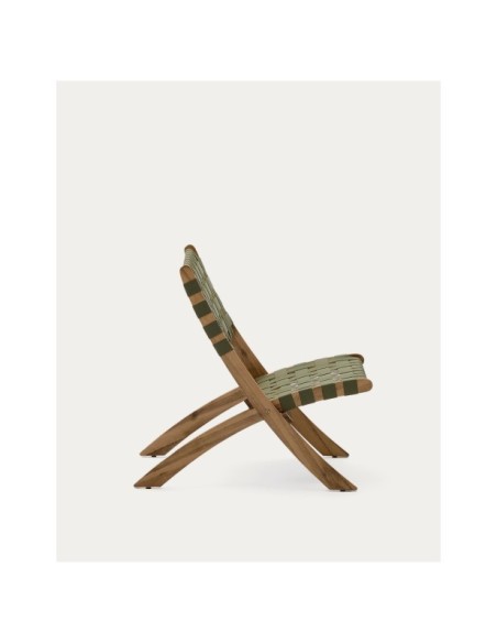 Sillón plegable Chabeli madera maciza acacia y cuerda verde FSC 100% - Kave Home