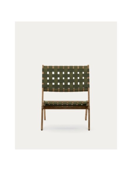 Sillón plegable Chabeli madera maciza acacia y cuerda verde FSC 100% - Kave Home