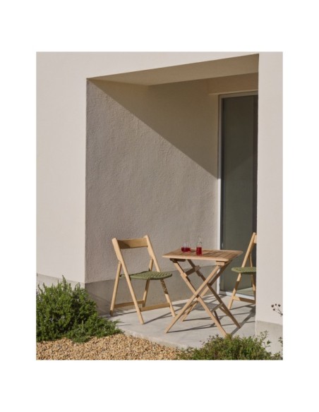 Mesa plegable Dandara de madera maciza de acacia FSC 100% 66 x 66 cm  - Kave Home