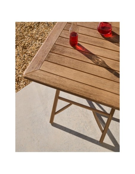 Mesa plegable Dandara de madera maciza de acacia FSC 100% 66 x 66 cm  - Kave Home