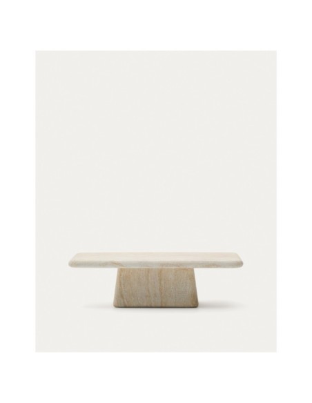 Mesa de centro Drasi de cemento con acabado efecto travertino 140 x 70 cm - Kave Home