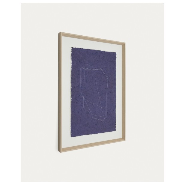 Cuadro Durkan de papel reciclado azul 50 x 70 cm - Kave Home
