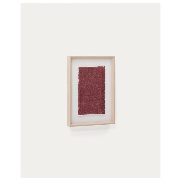Cuadro Durkan de papel reciclado granate 30 x 40 cm - Kave Home