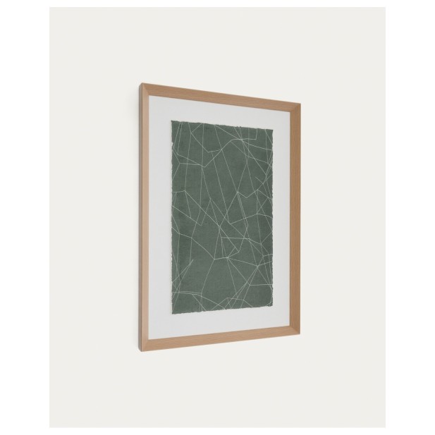 Cuadro abstracto Durkan de papel reciclado verde 100 x 70 cm - Kave Home