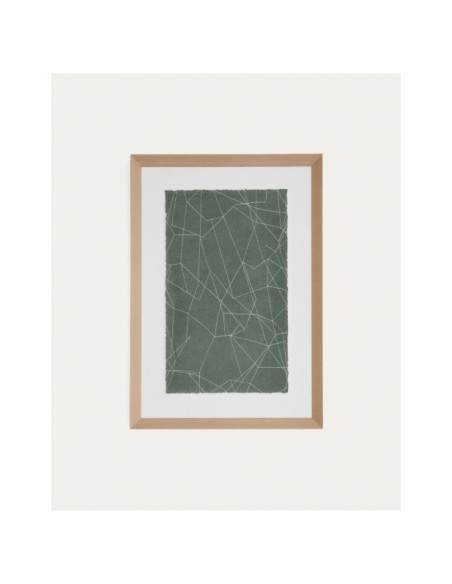 Cuadro abstracto Durkan de papel reciclado verde 100 x 70 cm - Kave Home