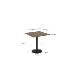 Mesa Esilda melamina acabado nogal con pie de metal... 2