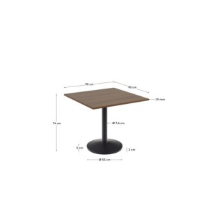 Mesa Esilda melamina acabado nogal con pie de metal... 2