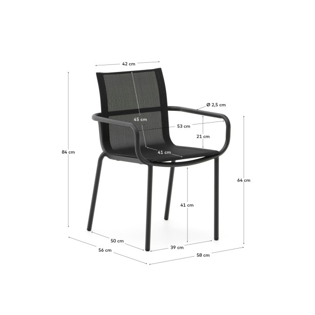 Silla de exterior apilable Galdana de... Silla de exterior apilable Galdana de...