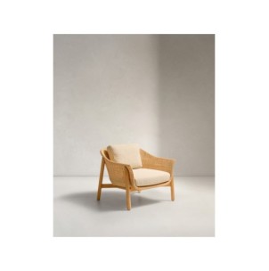 Butaca Galea de madera maciza de teca y ratán sintético...