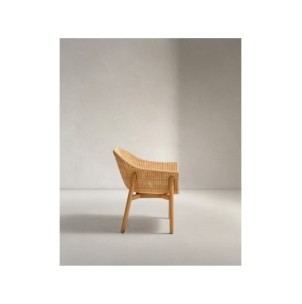 Silla Galea de madera maciza de teca y ratán sintético... 2