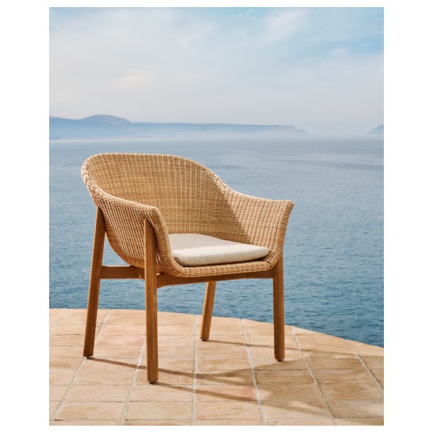 Silla Galea de madera maciza de teca...