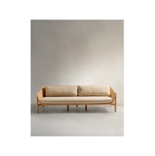 Sofá Galea de 3 plazas de madera maciza de teca y ratán...