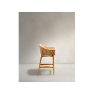 Taburete Galea de madera maciza de teca y ratán sintético... 2