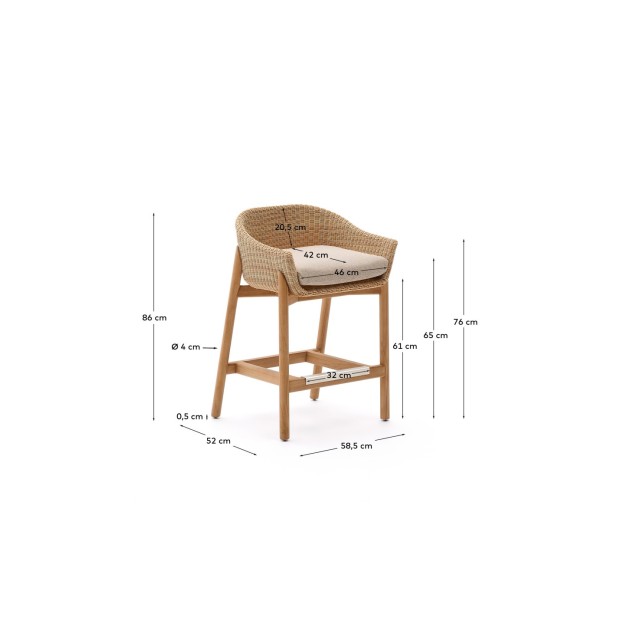 Taburete Galea de madera maciza de... Taburete Galea de madera maciza de...