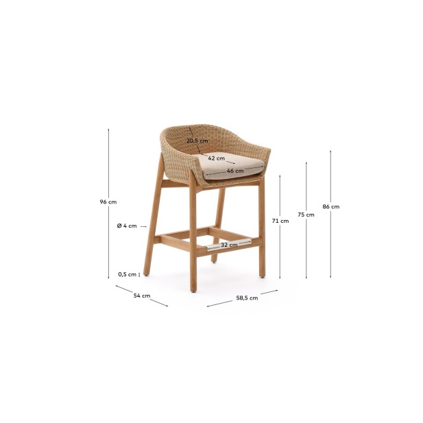 Taburete Galea de madera maciza de... Taburete Galea de madera maciza de...
