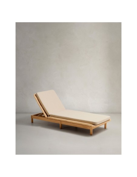 Tumbona Galea de madera maciza de teca y ratán sintético FSC 100% - Kave Home