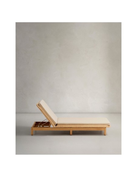 Tumbona Galea de madera maciza de teca y ratán sintético FSC 100% - Kave Home