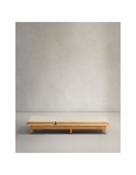 Tumbona Galea de madera maciza de teca y ratán sintético FSC 100% - Kave Home