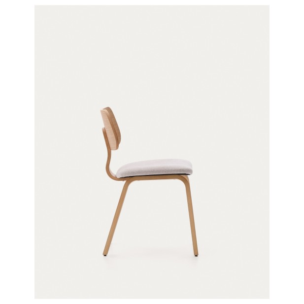 Silla Gena chenilla beige estructura... Silla Gena chenilla beige estructura...