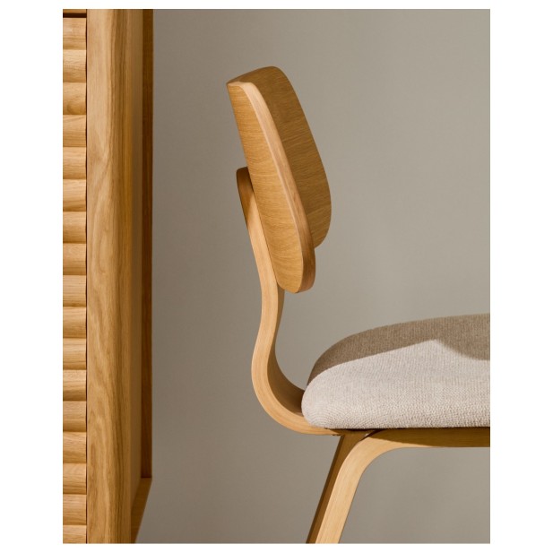 Silla Gena chenilla beige estructura... Silla Gena chenilla beige estructura...