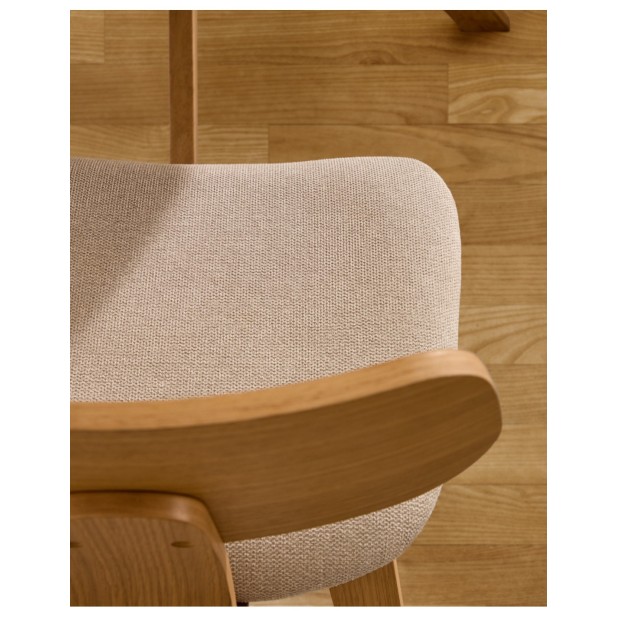 Silla Gena chenilla beige estructura... Silla Gena chenilla beige estructura...
