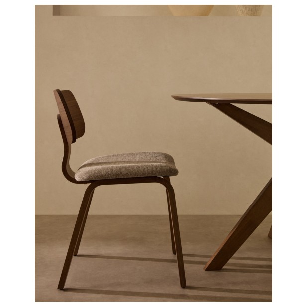 Silla Gena chenilla beige estructura... Silla Gena chenilla beige estructura...