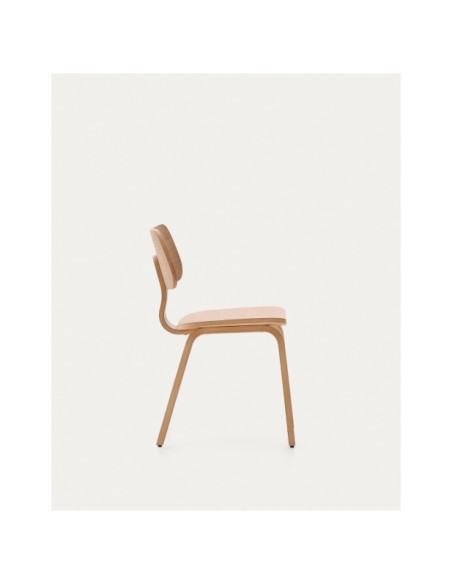 Silla Gena de chapa de roble y madera de caucho - Kave Home