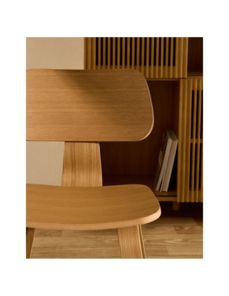 Silla Gena de chapa de roble y madera de caucho - Kave Home