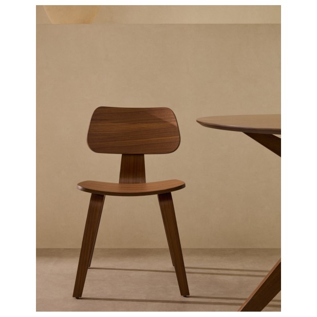 Silla Gena de chapa de nogal y madera... Silla Gena de chapa de nogal y madera...