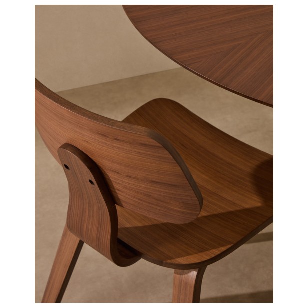 Silla Gena de chapa de nogal y madera... Silla Gena de chapa de nogal y madera...
