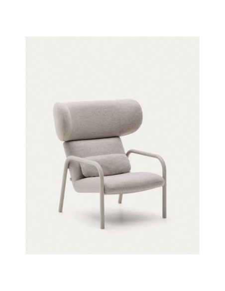 Butaca Inari beige y acero acabado pintado beige FSC Mix Credit - Kave Home