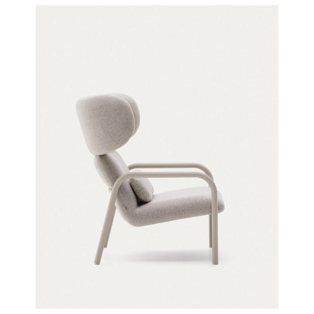 Butaca Inari beige y acero acabado...