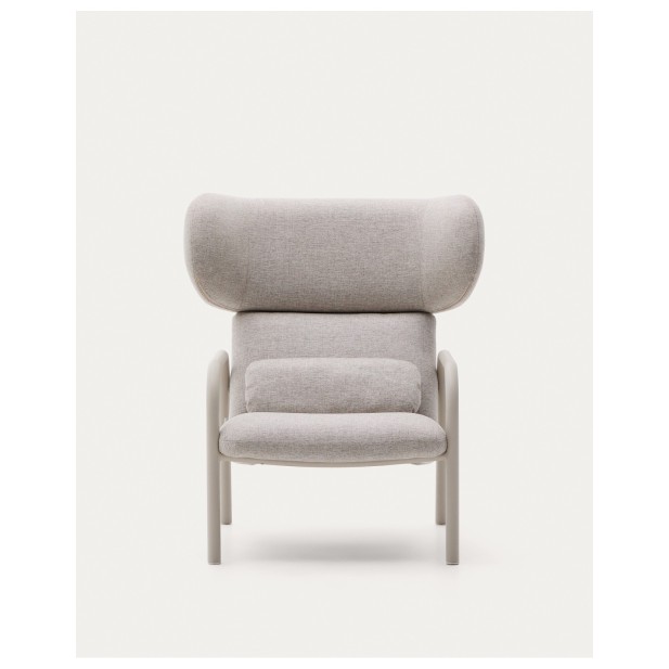 Butaca Inari beige y acero acabado...