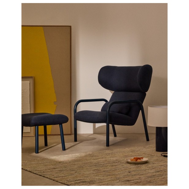 Butaca Inari azul y acero acabado...