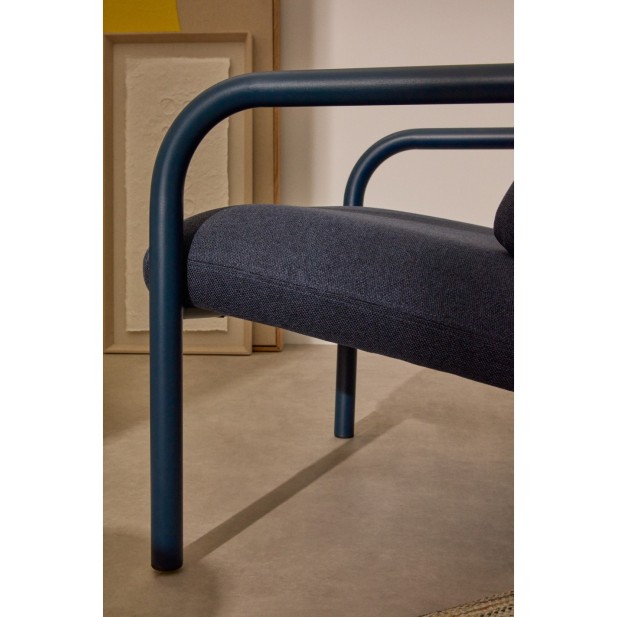 Butaca Inari azul y acero acabado...