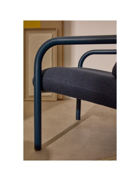 Butaca Inari azul y acero acabado pintado azul FSC Mix Credit - Kave Home