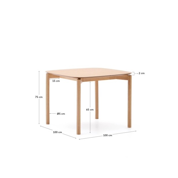 Mesa cuadrada Indara de chapa de... Mesa cuadrada Indara de chapa de...