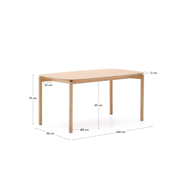 Mesa Indara de chapa de fresno y... Mesa Indara de chapa de fresno y...