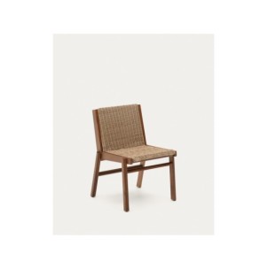 Silla Itani de madera maciza de acacia y ratán sintético...