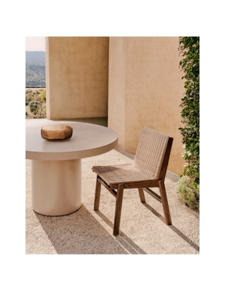 Silla Itani de madera maciza de acacia y ratán sintético FSC 100% - Kave Home